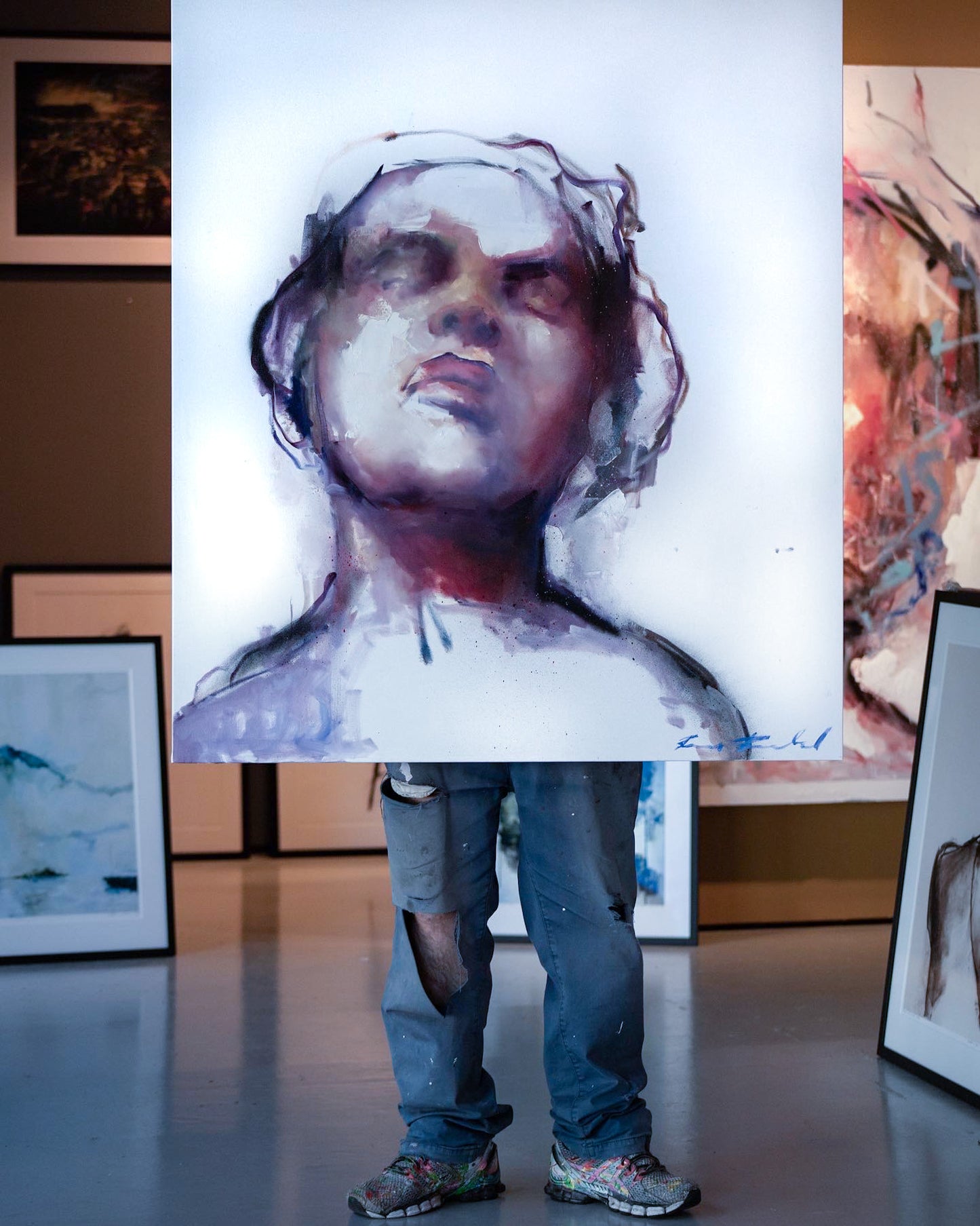 Oljemaleri på lerret, 80x100cm.