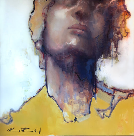 Abstrakt Oljemaleri - Portrett 180x180cm