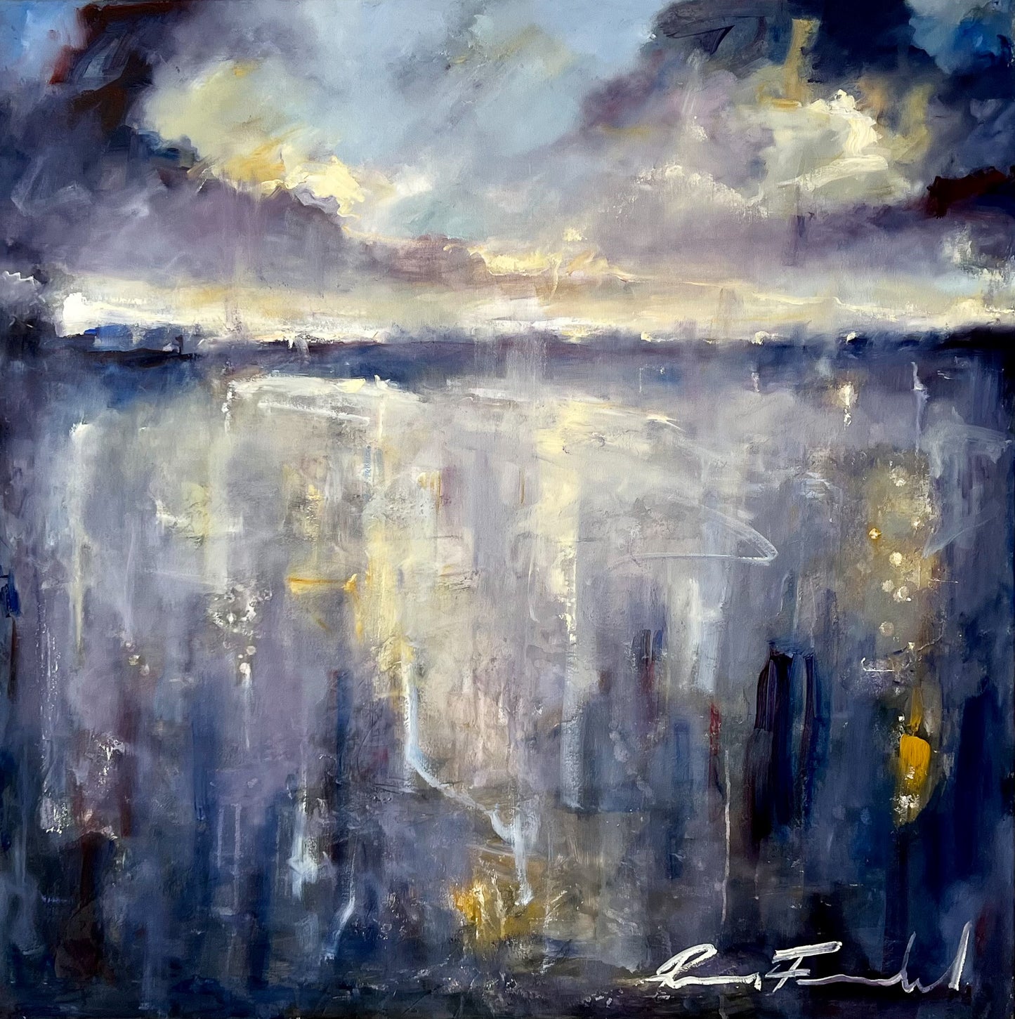 Original abstract landscape painting - 120x120cm